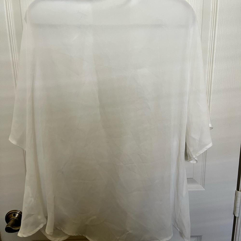 Sheer White Flowing Blouse